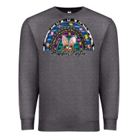 Charcoal Heather happy easter rainbow Premium Sweatshirt - CowhideDigitalArt