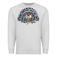 Dove Grey happy easter rainbow Premium Sweatshirt - CowhideDigitalArt