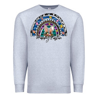 Heather Grey happy easter rainbow Premium Sweatshirt - CowhideDigitalArt