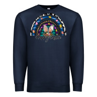 Navy happy easter rainbow Premium Sweatshirt - CowhideDigitalArt
