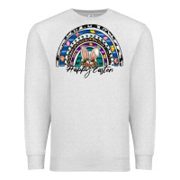 Oatmeal Heather happy easter rainbow Premium Sweatshirt - CowhideDigitalArt