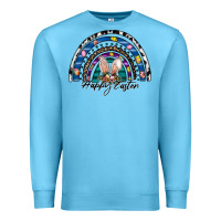 Ocean Blue happy easter rainbow Premium Sweatshirt - CowhideDigitalArt