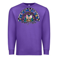 Purple happy easter rainbow Premium Sweatshirt - CowhideDigitalArt