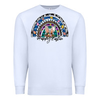 White happy easter rainbow Premium Sweatshirt - CowhideDigitalArt