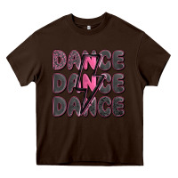 Chocolate Brown dance dance dance with lightning bolt Heavy Core Tee - MaliasSmallBusiness
