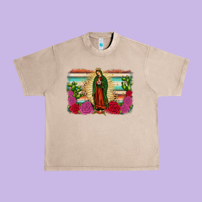 Western Our Lady Of Guadalupe Urban Heavy Tee Designed By Jahusdesignshop