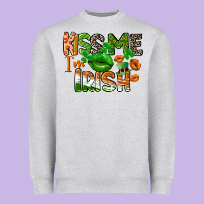 Kiss Me I Am Irish St. Patrick's Day Heavyweight Sweatshirt Designed By Cowgirlartshop