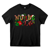 Black nurse life christmas Heavy Core Tee - NancyCooperArtShop