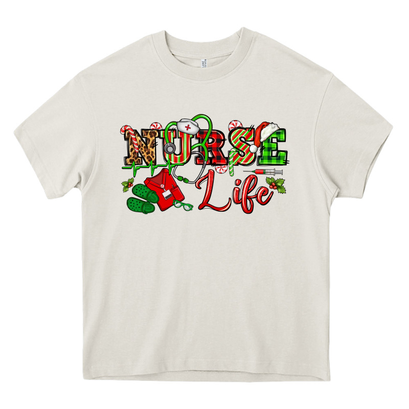 Nurse Life Christmas Heavy Core Tee by NancyCooperArtShop | Teevron