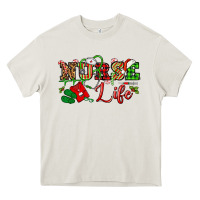 Cream nurse life christmas Heavy Core Tee - NancyCooperArtShop