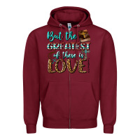Burgundy But The Greatest Of These Is Love Zipper Hoodie - BundleAndBundleShop
