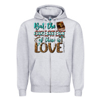 Heather Grey But The Greatest Of These Is Love Zipper Hoodie - BundleAndBundleShop