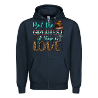 Navy But The Greatest Of These Is Love Zipper Hoodie - BundleAndBundleShop