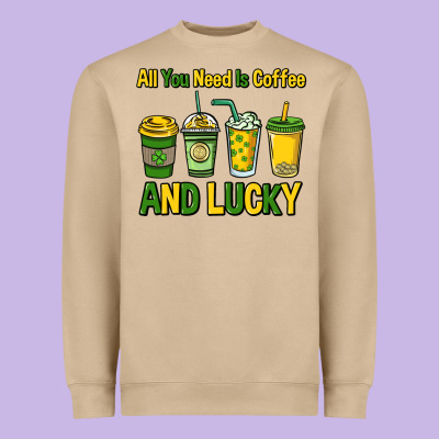 All You Need Is Coffee And Lucky St. Patrick's Heavyweight Sweatshirt Designed By Howdyjamesfarm