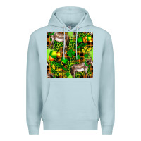 Blue Mist St. Patrick's Donkey With Leprechaun Premium Hoodie - FaDigitalArtStudio