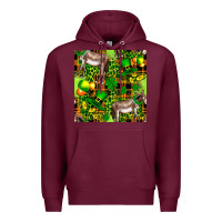 Burgundy St. Patrick's Donkey With Leprechaun Premium Hoodie - FaDigitalArtStudio