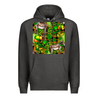 Charcoal Heather St. Patrick's Donkey With Leprechaun Premium Hoodie - FaDigitalArtStudio