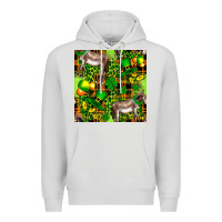 Dove Grey St. Patrick's Donkey With Leprechaun Premium Hoodie - FaDigitalArtStudio