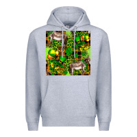 Heather Grey St. Patrick's Donkey With Leprechaun Premium Hoodie - FaDigitalArtStudio