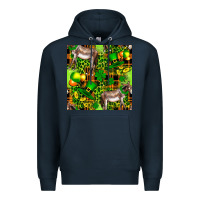 Navy St. Patrick's Donkey With Leprechaun Premium Hoodie - FaDigitalArtStudio