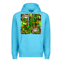 Ocean Blue St. Patrick's Donkey With Leprechaun Premium Hoodie - FaDigitalArtStudio