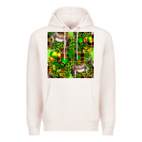 Pale Pink St. Patrick's Donkey With Leprechaun Premium Hoodie - FaDigitalArtStudio