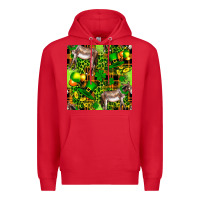 Red St. Patrick's Donkey With Leprechaun Premium Hoodie - FaDigitalArtStudio