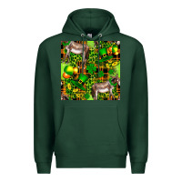 Sports Green St. Patrick's Donkey With Leprechaun Premium Hoodie - FaDigitalArtStudio