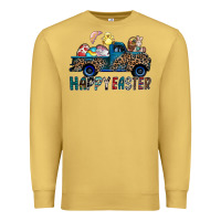 Antique Gold Happy Easter truck Premium Sweatshirt - CowhideDigitalArt