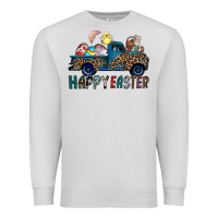 Dove Grey Happy Easter truck Premium Sweatshirt - CowhideDigitalArt