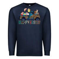 Navy Happy Easter truck Premium Sweatshirt - CowhideDigitalArt