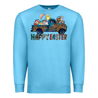 Ocean Blue Happy Easter truck Premium Sweatshirt - CowhideDigitalArt