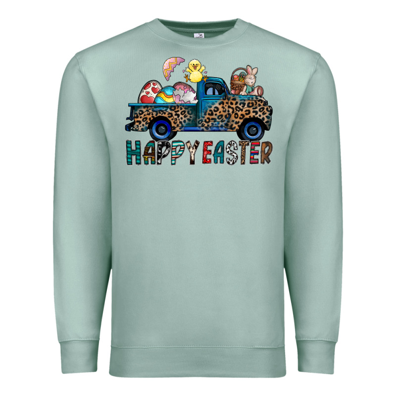 Happy Easter Truck Premium Sweatshirt by CowhideDigitalArt | Teevron