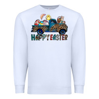 White Happy Easter truck Premium Sweatshirt - CowhideDigitalArt
