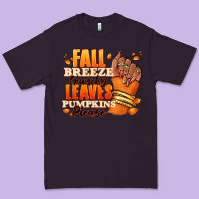 Fall Breeze Crunchy Leaves Pumpkins Please Premium Tee Designed By Ranaportraitstore