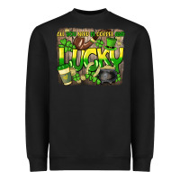 Black All you need is coffee and lucky St. Patrick's Heavyweight Sweatshirt - HowdyJamesFarm