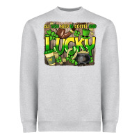 Heather Grey All you need is coffee and lucky St. Patrick's Heavyweight Sweatshirt - HowdyJamesFarm