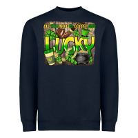 Navy All you need is coffee and lucky St. Patrick's Heavyweight Sweatshirt - HowdyJamesFarm