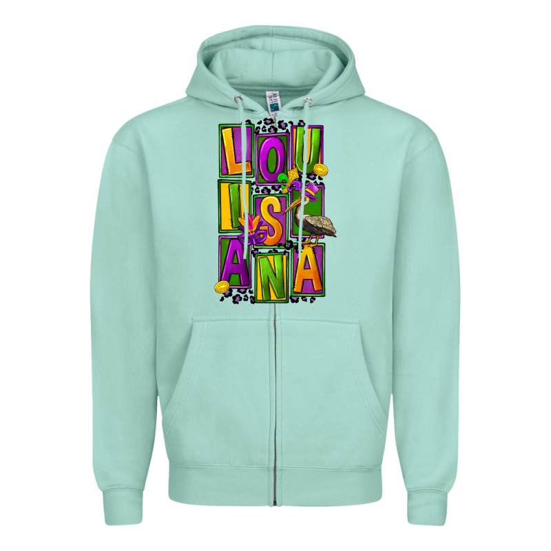 Mardi Gras Louisiana Zipper Hoodie by FaDigitalArtStudio | Teevron