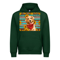Forest Green golden retriever with sunflowers Urban Hoodie - Artiststas
