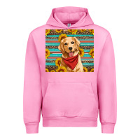 Fuchsia Pink golden retriever with sunflowers Urban Hoodie - Artiststas