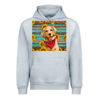 Heather Grey golden retriever with sunflowers Urban Hoodie - Artiststas