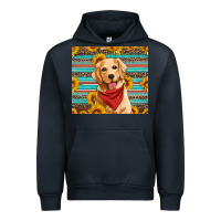 Navy golden retriever with sunflowers Urban Hoodie - Artiststas