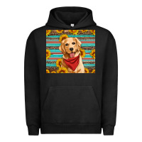 Pigment Black golden retriever with sunflowers Urban Hoodie - Artiststas