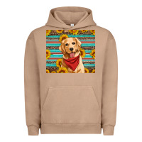 Pigment Burro golden retriever with sunflowers Urban Hoodie - Artiststas
