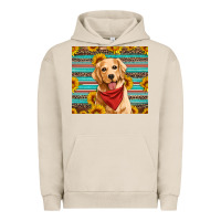 Pigment French Oak golden retriever with sunflowers Urban Hoodie - Artiststas