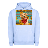 Pigment Grape Ice golden retriever with sunflowers Urban Hoodie - Artiststas
