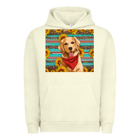 Pigment Pistachio golden retriever with sunflowers Urban Hoodie - Artiststas