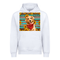White golden retriever with sunflowers Urban Hoodie - Artiststas