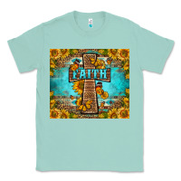 Seafoam Western Faith Cross Butterfly Classic Tee - LillyAllenDesigns